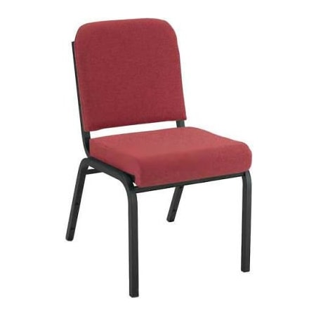 Kfi KFI Stacking Chair with Front Roll - Armless - 2" Cabernet Fabric/Black Steel Frame FR1020-SB-1201